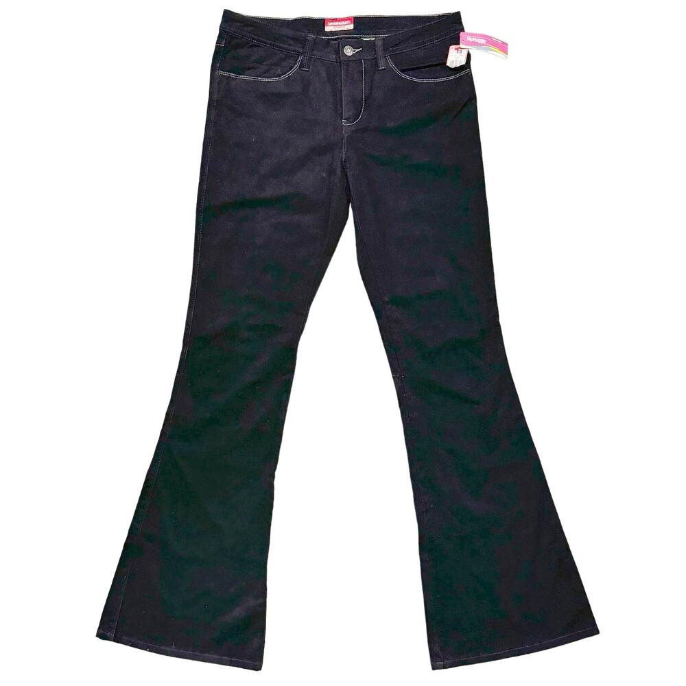 Union‎ Bay NWT Stretch Hip Hugger Black Jeans size 13 Flirty Lowered Rise Flare